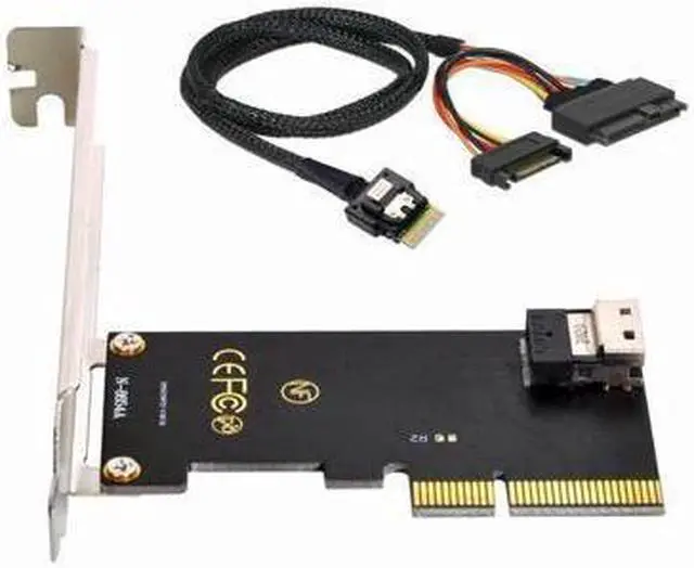 Main image of BUCIER PCI-E 3.0 4.0 to SFF-8654 Slimline SAS Card Adapter and U.2 U2 SFF-8639 NVME PCIe SSD Cable for Mainboard SSD