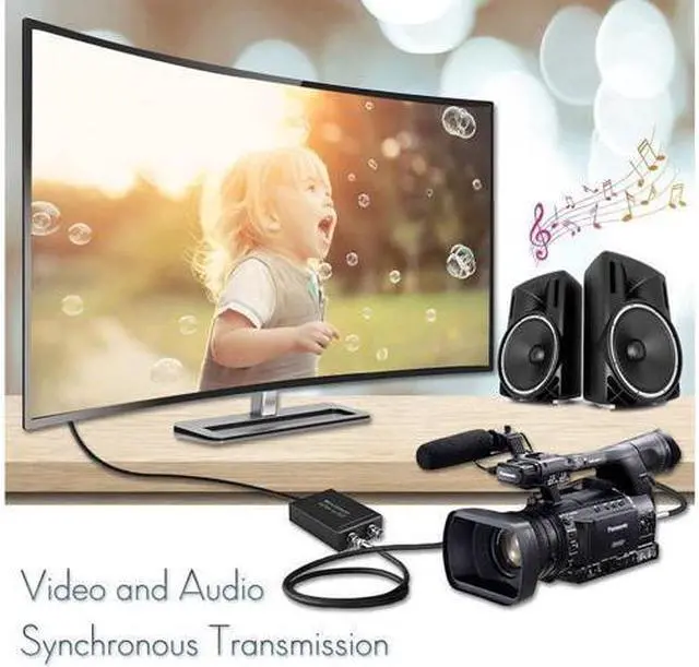 Alt view image 3 of 6 - BUCIER HDMI to SDI, HDMI to SDI Converter Two SDI Output Audio Embedder Support HDMI 1.3, 3G/ HD-SDI Auto Format Detection Extender for Camera CCTV (Black)