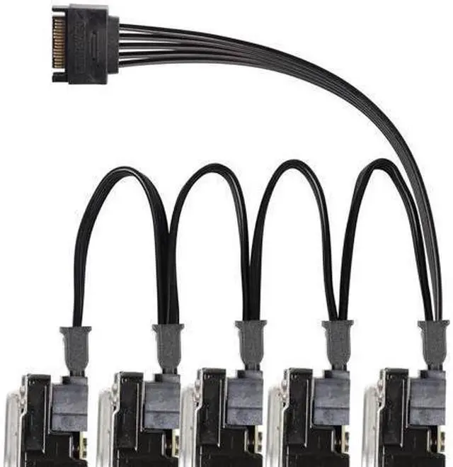 Alt view image 5 of 6 - BUCIER SATA Power Splitter Cable SATA 15 Pin Male to 5 Female Power Splitter Extension Cable Serial ATA Power Cable Splitter Hard Drive Power Cable (50cm+10cm+10cm+10cm+10cm)