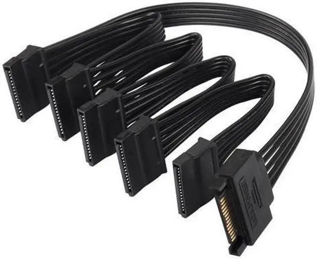 Main image of BUCIER SATA Power Splitter Cable SATA 15 Pin Male to 5 Female Power Splitter Extension Cable Serial ATA Power Cable Splitter Hard Drive Power Cable (50cm+10cm+10cm+10cm+10cm)