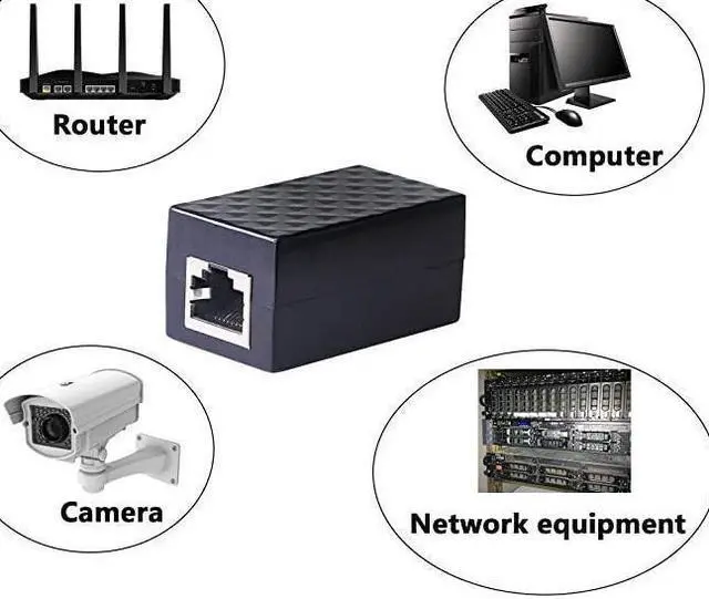 Alt view image 7 of 7 - BUCIER Ethernet Surge Protector RJ45 Coupler Female to Female Network Surge Protector Outdoor Arrester Protection Device Extension Adapter2Pack