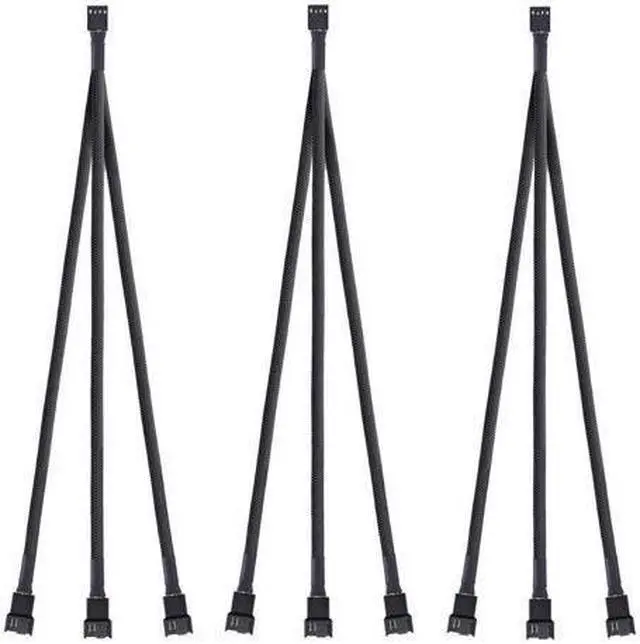 Main image of BUCIER 3 Pack PWM Fan Splitter Adapter Cable Sleeved Braided Y Splitter Computer PC 4 Pin Fan Extension Power Cable 1 to 3 Converter for Computer ATX Case 4-Pin/3-Pin Cooling Fan Cable -10.5 inch