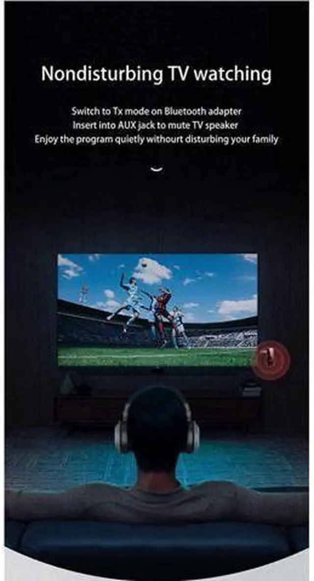 Alt view image 4 of 7 - BUCIER Bluetooth 5.0 Adapter 3.5mm Jack Aux Receiver, 2-in-1 Wireless Transmitter & Receiver for iPod Touch (7th Generation), Streaming Audio of TV, PC, Speaker, Headphones, Car, Home Stereo