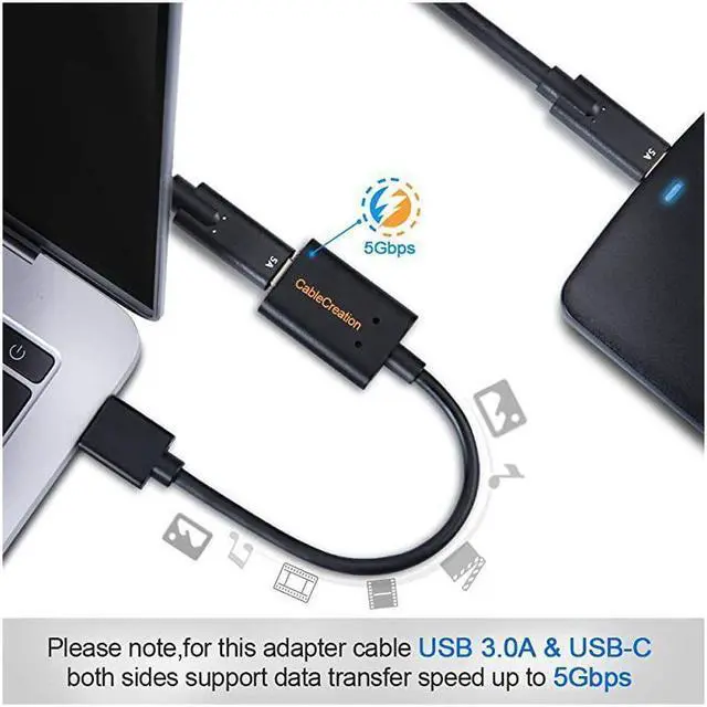 Alt view image 4 of 6 - BUCIER USB A to USBC Adapter Cable Type A 30 Male to Type C Female Data amp Charging Converter for Laptop and PCOculus Quest Link