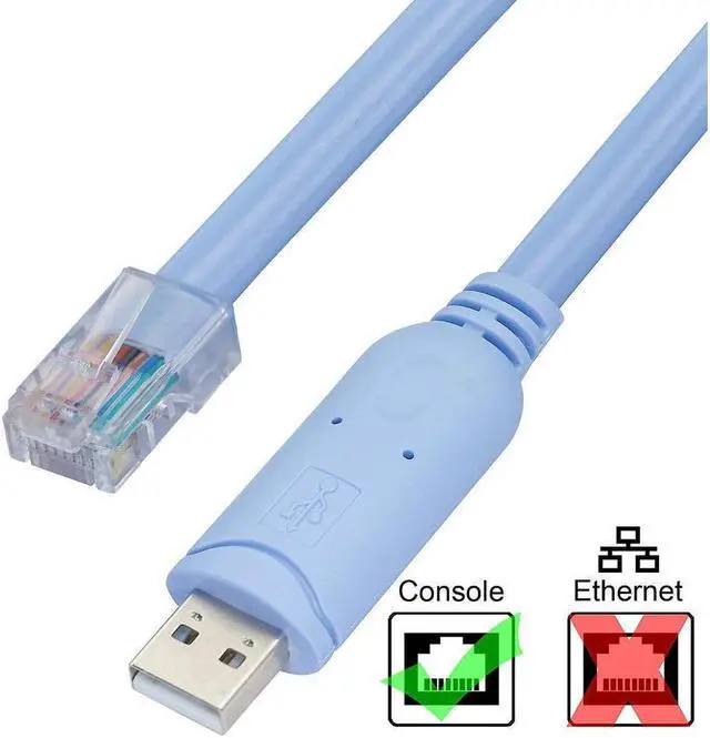 Alt view image 2 of 6 - BUCIER USB to RJ45 Console Cable,5FT(1.5M) USB A Male to RJ45 Male  for Routers, Switches,Serves and More,FTDI  Console Cable