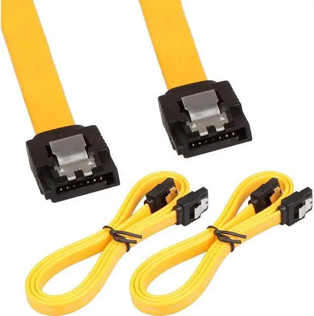 Alt view image 3 of 6 - BUCIER 2Pack 32in Long SATA Cable 6gb Straight with Locking Latch(Yellow)