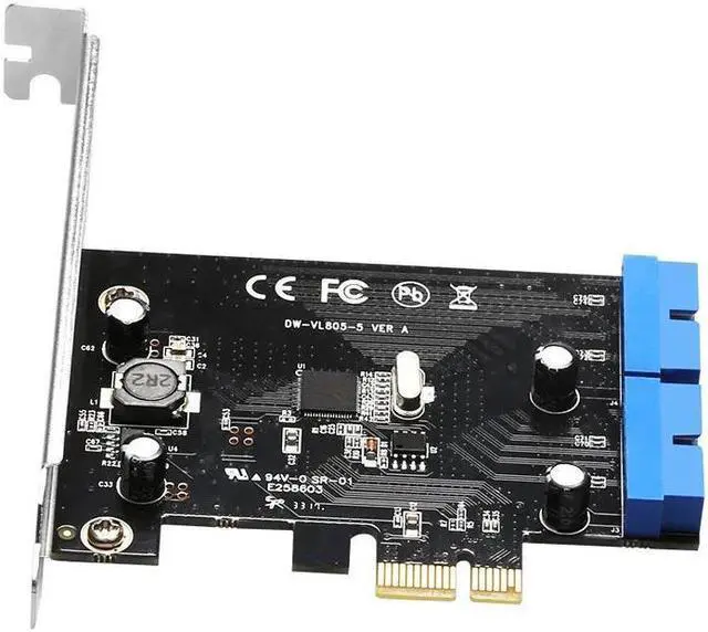 Alt view image 4 of 6 - BUCIER Super Speed PCI Express to Dual 20 Pin USB 3.0 Controller Card PCI-E X1 to 2 Ports USB 3.0 Header With Low Profile Bracket