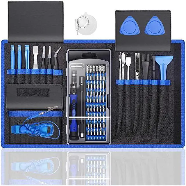 Main image of BUCIER Professional Computer Repair Tool Kit Precision Laptop Screwdriver Set with 56 Bit AntiStatic Wrist and 24 Repair Tools Suitable for Macbook PC Tablet PS4 Xbox Controller Repair