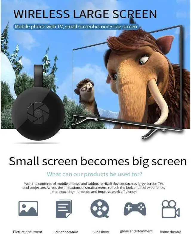 Alt view image 3 of 6 - BUCIER G2 2.4G wireless WiFi display adapter, 1080 wireless HDMI display receiver DLNA Airplay Miracast iOS Android Windows