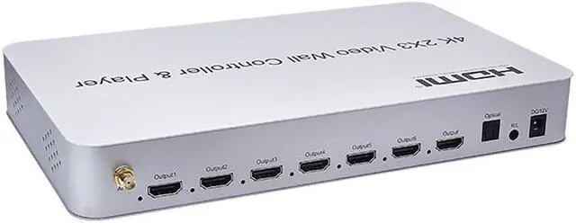 Alt view image 2 of 6 - BUCIER Video Wall Controller & Player 2x3 4K 3840x2160@30Hz Processor HDMI 1.4 HDCP 1.4 Support 1x2,2x1,2x2,2x3 with 1 HDMI Input 6 HDMI Output