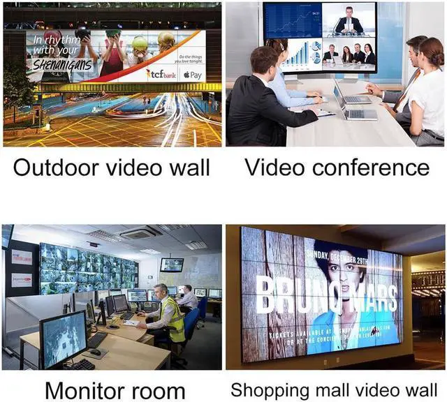 Alt view image 5 of 6 - BUCIER Video Wall Controller & Player 2x3 4K 3840x2160@30Hz Processor HDMI 1.4 HDCP 1.4 Support 1x2,2x1,2x2,2x3 with 1 HDMI Input 6 HDMI Output
