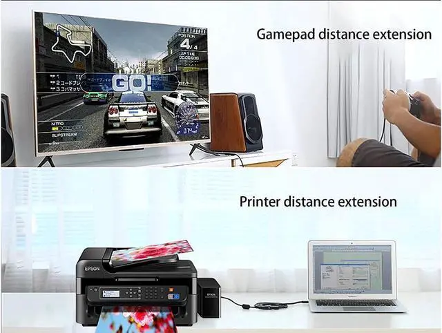 Alt view image 2 of 6 - USB 3.0 Extension Cable 20 ft,Ruaeoda 22 AWG Long USB Extension Cable SuperSpeed USB 3.0 Type A Male to Female USB Cable Compatible with Printer,Xbox, USB Flash Drive, Card Reader, Hard Drive,Camera