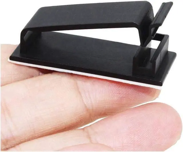 Alt view image 2 of 7 - BUCIER 50Pcs Self Adhesive Cable Management Clips Cable Organizers Wire Clips Cord Holder for TV PC Ethernet Cable under Desk Home Office Outdoor