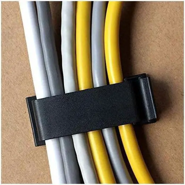 Alt view image 6 of 7 - BUCIER 50Pcs Self Adhesive Cable Management Clips Cable Organizers Wire Clips Cord Holder for TV PC Ethernet Cable under Desk Home Office Outdoor