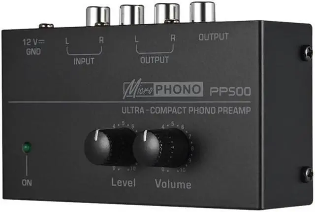 Alt view image 3 of 6 - BUCIER Pp500 Ultra-Compact Phono Preamp Preamplifier with Level & Volume Controls Rca Input & Output 1/4 Inch Trs Output Interfaces