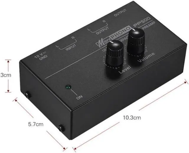 Alt view image 2 of 6 - BUCIER Pp500 Ultra-Compact Phono Preamp Preamplifier with Level & Volume Controls Rca Input & Output 1/4 Inch Trs Output Interfaces