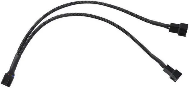 Alt view image 2 of 7 - BUCIER PWM Fan Splitter Cable 1 to 2 Converter, All Black Sleeved Case Fan Splitter Cable, Case Fan Power Duplicator Converter, Dual Case Fan Power Adapter, Case Fan Y Cable, 10.6 inch