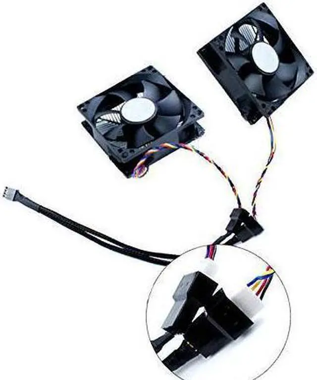 Alt view image 4 of 7 - BUCIER PWM Fan Splitter Cable 1 to 2 Converter, All Black Sleeved Case Fan Splitter Cable, Case Fan Power Duplicator Converter, Dual Case Fan Power Adapter, Case Fan Y Cable, 10.6 inch