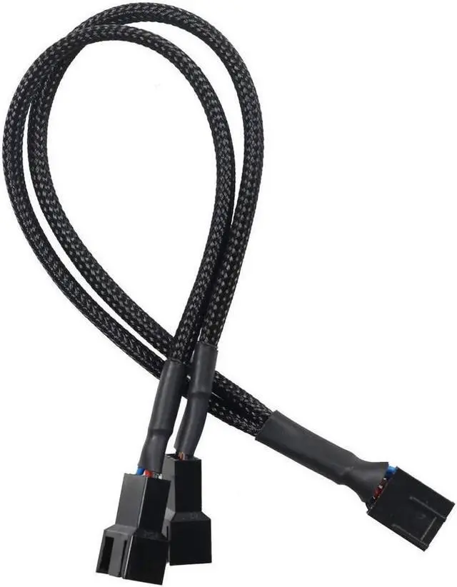 Main image of BUCIER PWM Fan Splitter Cable 1 to 2 Converter, All Black Sleeved Case Fan Splitter Cable, Case Fan Power Duplicator Converter, Dual Case Fan Power Adapter, Case Fan Y Cable, 10.6 inch