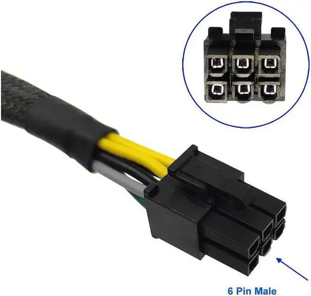 Alt view image 2 of 4 - BUCIER 24 Pin to 6 Pin ATX PSU Power Adapter Cable for D-ell Motherboard with 6 Pin Port 13.3-inch(34cm)