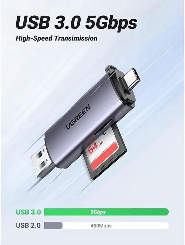 Alt view image 2 of 7 - BUCIER Micro SD Card Reader USB C USB 3.0 to Memory Card Reader Adapter for External Camera Photo SD SDHC SDXC MicroSD UHS-I Compatible with Computer PC MacBook Air Pro Samsung Galaxy S22 iPad Pro