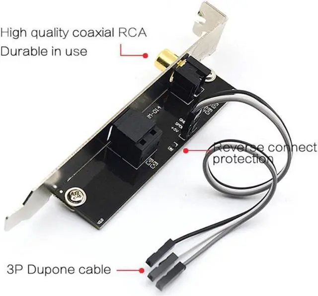 Alt view image 2 of 3 - BUCIER 24BIT192KHz SPDIF Daughter Card Optical Fiber Coaxial Digital Sound Card Baffle DAC DTS Decoder for General Motherboard