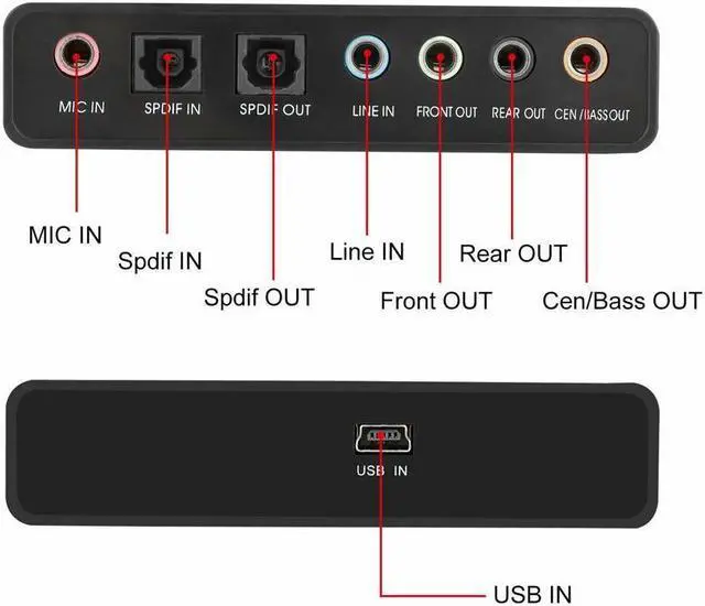 Alt view image 2 of 7 - BUCIER 6 Channel 5.1 Optical SPDIF Sound Card USB Audio Output Adapter External for PC