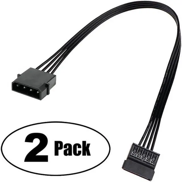 Alt view image 2 of 4 - BUCIER Molex IDE 4 Pin Male to 15 Pin Female SATA Power Converter Adapter Cable Hard Drive HDD SSD Power Extension Cable 24 inches (2 Pack)