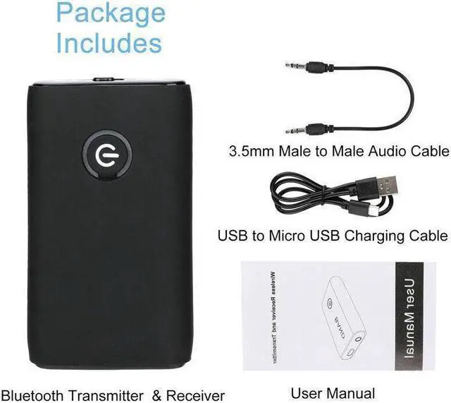 Alt view image 2 of 7 - BUCIER Bluetooth 5.0 Transmitter Receiver 2 IN 1 Wireless Audio 3.5mm Jack Aux Adapter