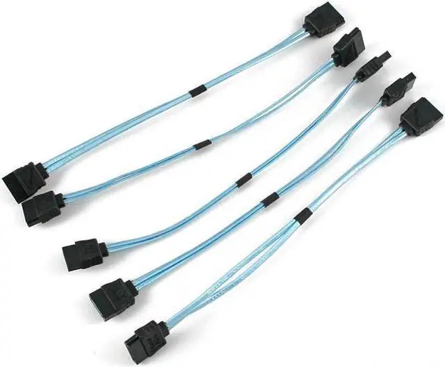 Alt view image 3 of 4 - BUCIER 5 Pieces of 8" inches (20cm) Ultra Thin Straight to Straight SATA Cable