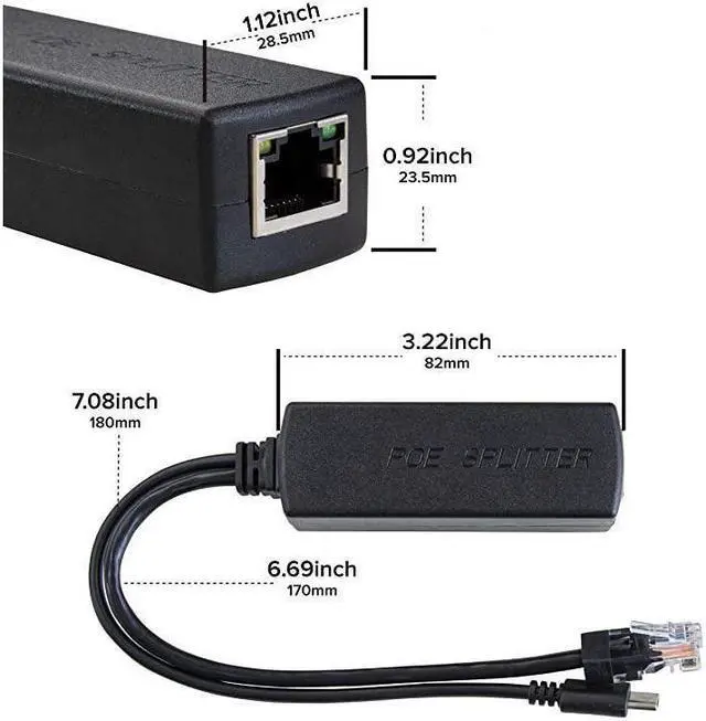 Alt view image 3 of 6 - BUCIER PoE Splitter USBC 5V Active PoE to USBC Adapter IEEE 8023af Compliant for  Pi 4  WiFi Security Cameras and More