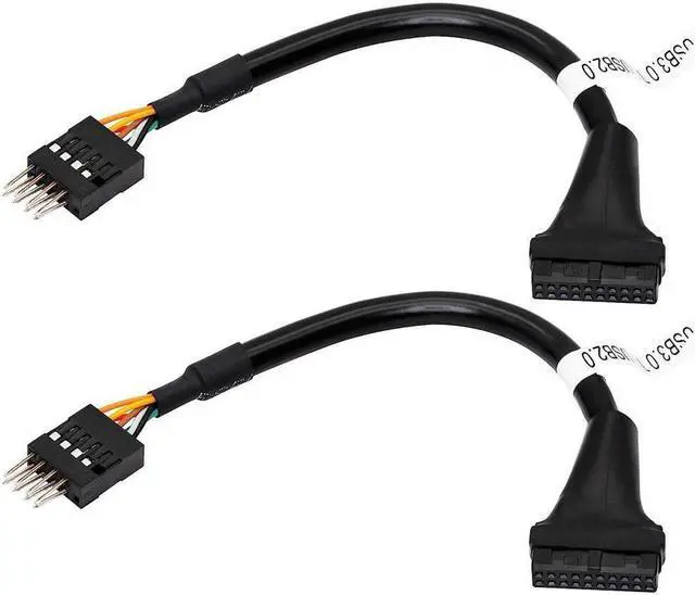 Alt view image 7 of 7 - BUCIER USB 3.0 Header to USB 2.0, USB 3.0 19 Pin Female to USB 2.0 9 Pin Connectors Motherboard Cable for Data Transmission 2-Pack (19Pin Female)