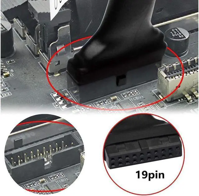 Alt view image 6 of 7 - BUCIER USB 3.0 Header to USB 2.0, USB 3.0 19 Pin Female to USB 2.0 9 Pin Connectors Motherboard Cable for Data Transmission 2-Pack (19Pin Female)