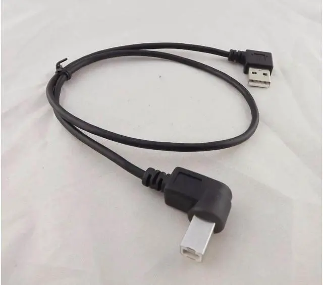 Alt view image 3 of 4 - BUCIER 10pcs USB 2.0 A Male Right Angle To USB B Male Right Angle Printer Scanner Cable 50cm