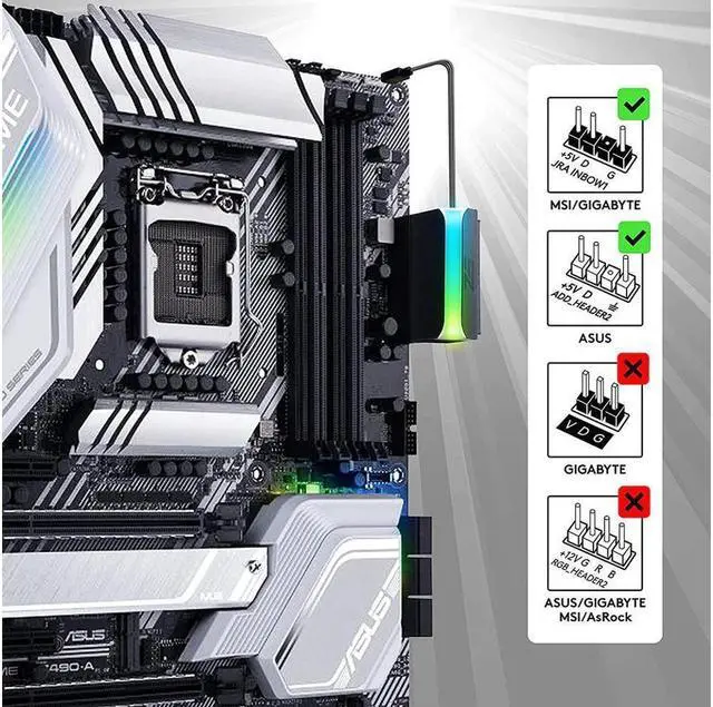 Alt view image 6 of 7 - BUCIER ATX 24 Pin to 90 Degree Power Plug Adapter 5V ARGB Mainboard Motherboard Power Supply Cable Connector DIY Mounting Modular White Black