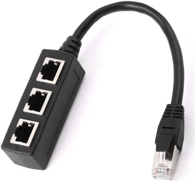 Alt view image 7 of 7 - Network 1 Port to 3 PortsSplitter Network Ethernet RJ45 eight-core network cable Ethernet extension cable socket adapter