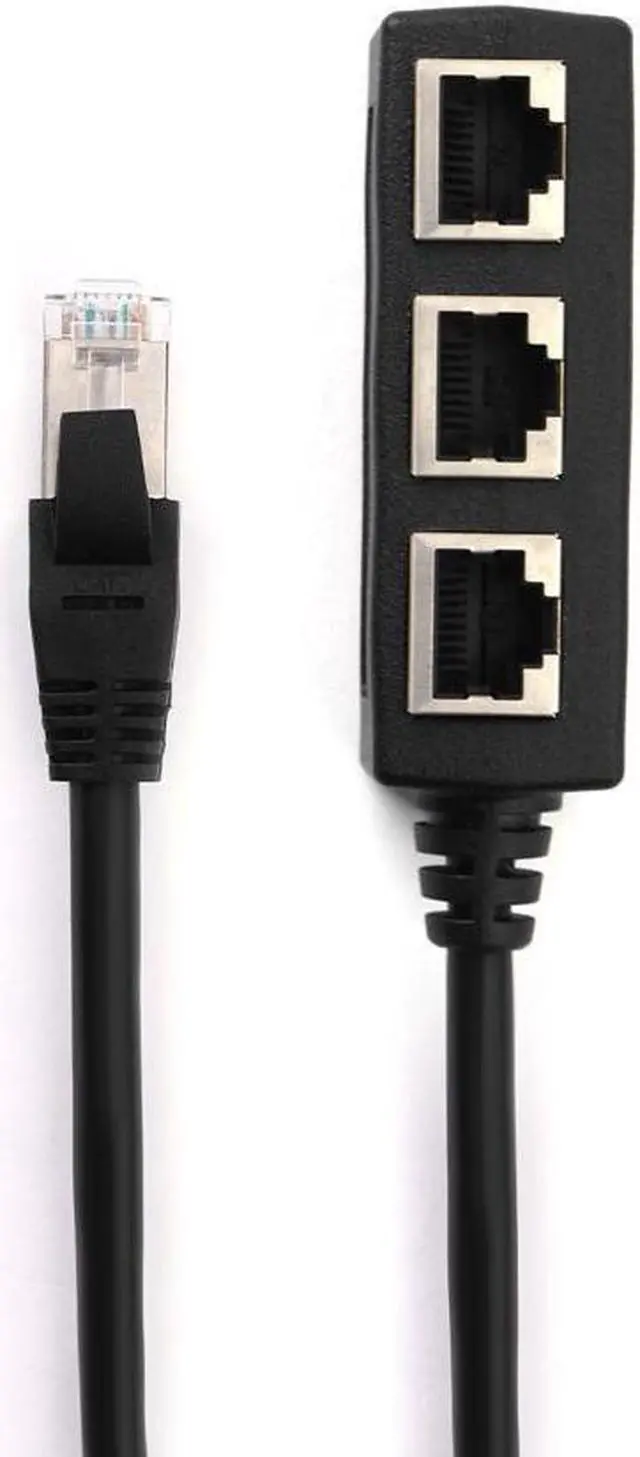 Alt view image 6 of 7 - Network 1 Port to 3 PortsSplitter Network Ethernet RJ45 eight-core network cable Ethernet extension cable socket adapter