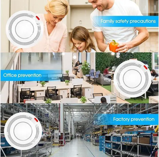 Alt view image 3 of 6 - BUCIER  Wifi Smoke Detector Smart Fire Alarm Sensor Wireless Security System Smart Life Tuya APP Control Smart Home for Home Kitchen / Store / Hotel / Factory