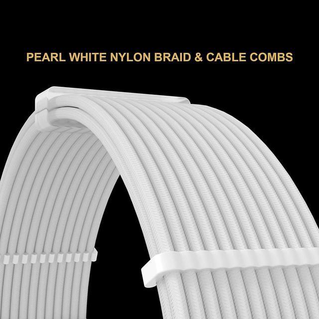 Alt view image 2 of 5 - BUCIER  White PSU Extension Cable Kit,Custom Sleeved Power Supply Cable Mod for PC Build 18AWG 24Pin ATX /8 (4+4) Pin EPS CPU Cable /8 (6+2) Pin PCI-E GPU PSU Cables 6PCS with Cable Comes