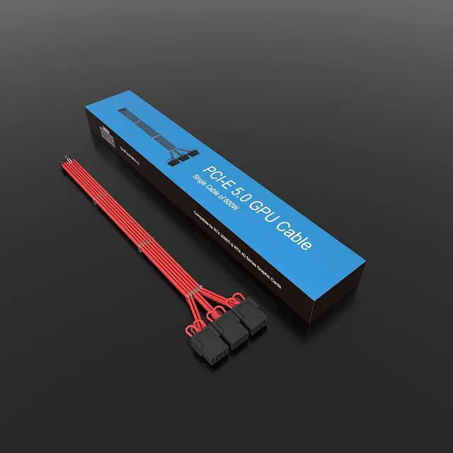 Alt view image 7 of 7 - BUCIER 16Pin Cable,PCIE GPU Cables,Sleeved 12vhpwr PSU Extension Cable,Mini 12+4 Pin Connector for RTX 3090Ti,4070Ti 4080,4090 Graphics Card Power Supply 16AWG  Red