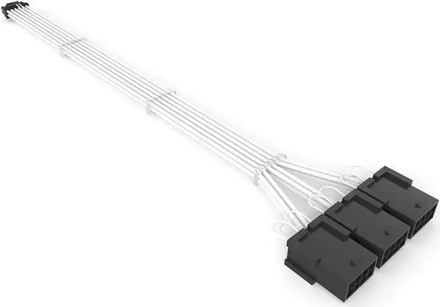 Main image of BUCIER 16Pin Cable,PCIE GPU Cables,Sleeved 12vhpwr PSU Extension Cable,Mini 12+4 Pin Connector for RTX 3090Ti,4070Ti 4080,4090 Graphics Card Power Supply 16AWG White & Black