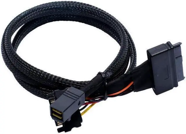 Alt view image 3 of 3 - BUCIER Internal 12G HD Mini SAS SFF-8643 to U.2 SFF-8639 NVMe PCIe SSD Adapter Cable with SATA Power for Mainboard Intel SSD 750 p3600 p3700 U2 SFF8639 -  0.5m