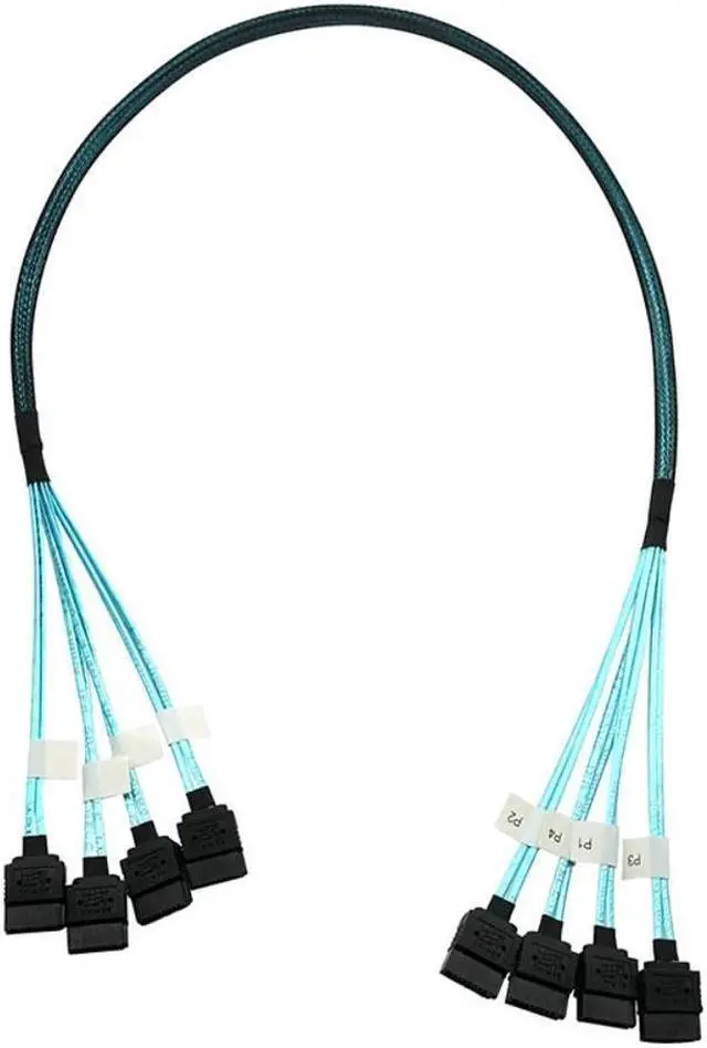 Alt view image 2 of 4 - BUCIER Hot Plug 7pin High Speed 6Gbps 4 SATA Cable for Server 60cm Length