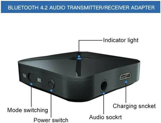 Alt view image 5 of 7 - BUCIER 2 in 1 Bluetooth 5.0 Transmitter & Receiver Wireless Audio Adapter with 3.5mm Aux RCA Cable for TV Home Stereo Smartphone PC
