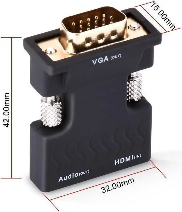 Alt view image 5 of 6 - BUCIER HDMI to VGA Converter with Audio, Tendak Gold-Plated 1080P HDMI Female to VGA Male Video Adapter with 3.5mm Stereo Audio for Laptop PC PS3 Xbox STB Blu-ray TV Stick
