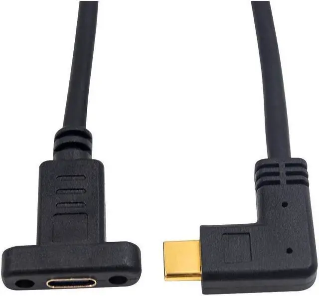 Alt view image 3 of 6 - BUCIER 90 Degree USB C Male to Female Extension Cable 2feet/60cm, Right Angled USB 3.1 Type C Extender Charging & Sync Cable with Panel Mount Screw Hole (USB C Right M/F)