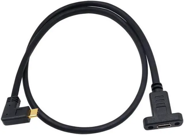 Main image of BUCIER 90 Degree USB C Male to Female Extension Cable 2feet/60cm, Right Angled USB 3.1 Type C Extender Charging & Sync Cable with Panel Mount Screw Hole (USB C Right M/F)