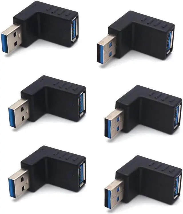 Main image of BUCIER USB 3.0 A Male to A Female Connector 90 Degree Angle L Shape Converter Plug Data Adapter 3Pairs Up + Down