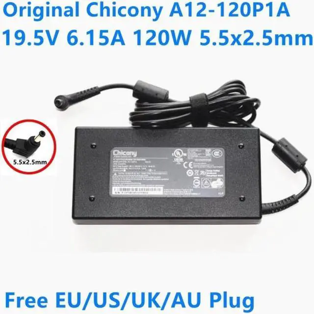 Main image of BUCIER Chicony 19.5V 6.15A 120W A12-120P1A AC Power Supply Adapter for GE60 GE72 GP60 GP70 PE62 GL62 GF63 Laptop Charger