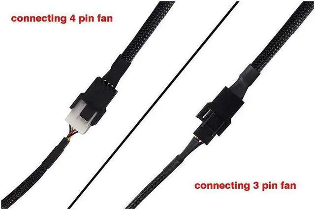 Alt view image 3 of 7 - BUCIER PWM Fan Splitter Adapter Cable Sleeved Braided Y Splitter Computer PC 4 Pin Fan Extension Power Cable 1 to 3 Converter 10.6 inches (2 Pack)